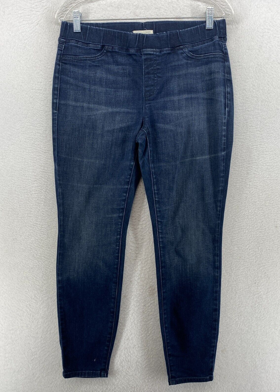 EILEEN FISHER Jegging PM Petite Organic Cotton Stretch Denim Elastic Waist Blue